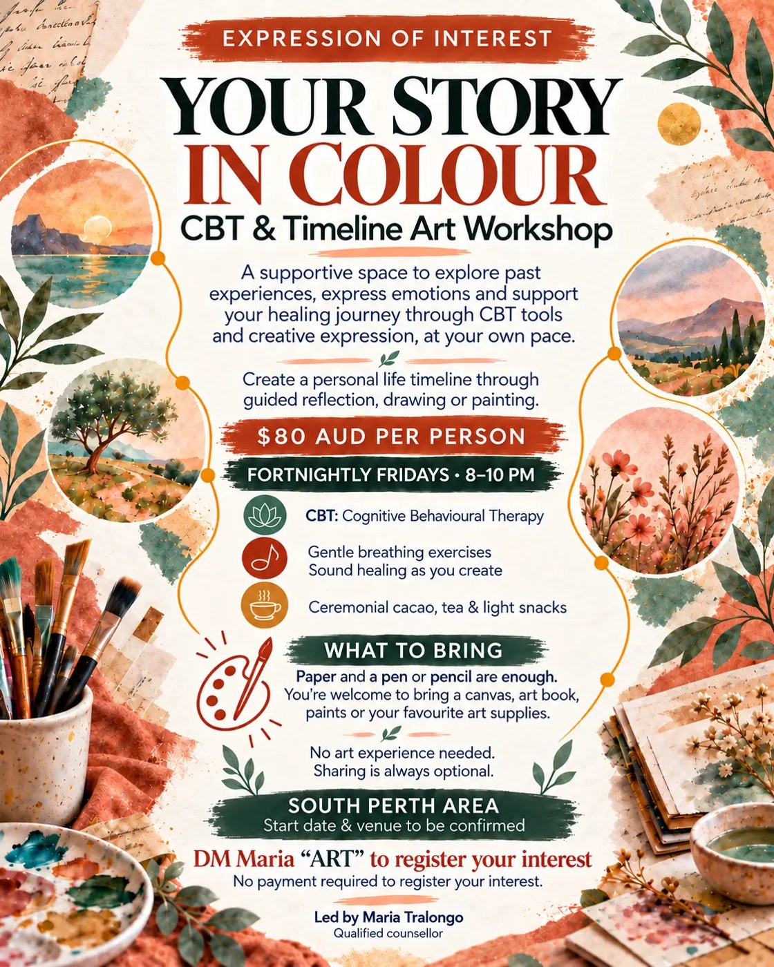 Your Story in Colour — supplied flyer, dates and fees require confirmation
